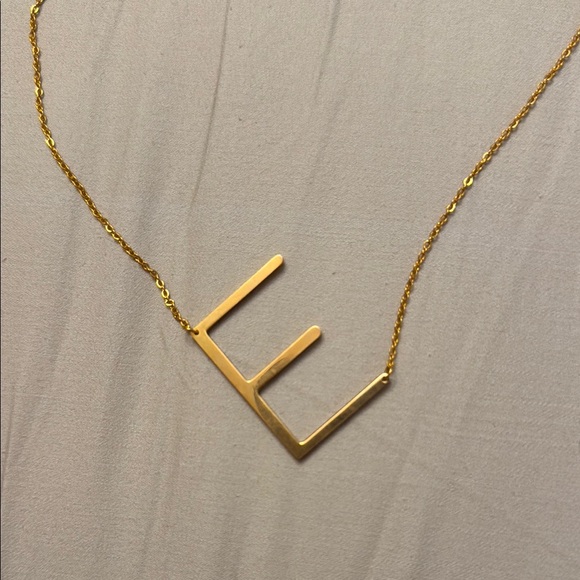 Gold E Necklace - Picture 2 of 3